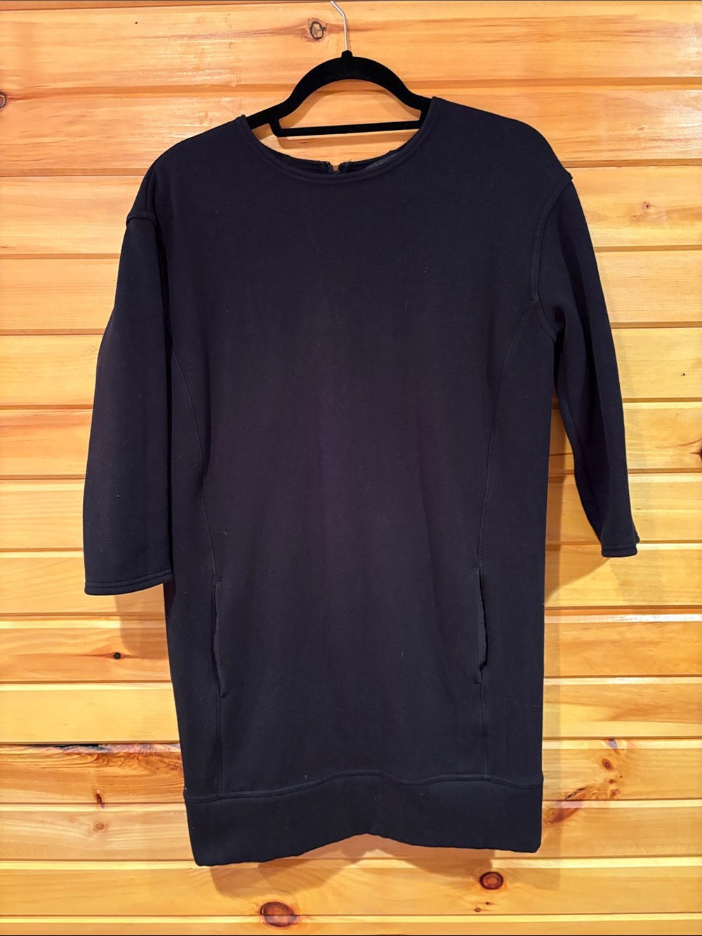 Athleta Black Long Sleeve Midi Dress